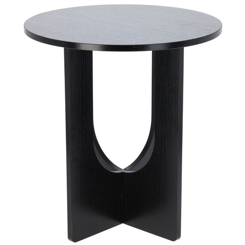 Modern black round side table - round,