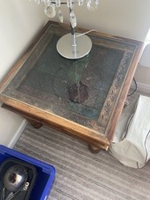 Unique Carved Wood Top Coffee