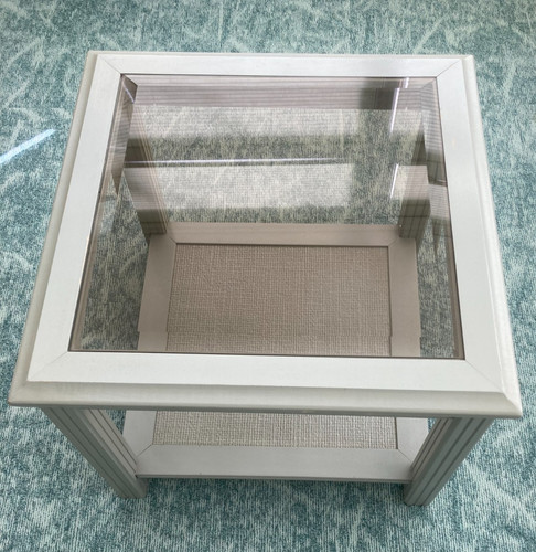 Unusual brown bevelled glass - brown,