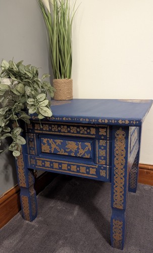 Hand painted upcycled blue - hand-painted,