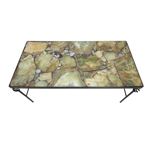 Stone top coffee table on - a,